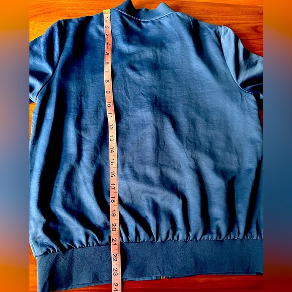 Vero Moda Bomber Jacket Deep Blue Soft Fabric Full Zipper Size M - Picture 8 of 14